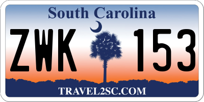 SC license plate ZWK153