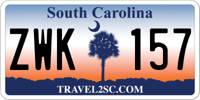 SC license plate ZWK157