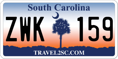 SC license plate ZWK159