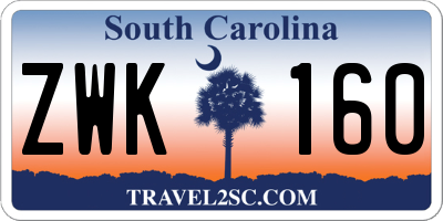 SC license plate ZWK160