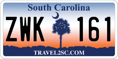 SC license plate ZWK161