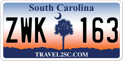 SC license plate ZWK163