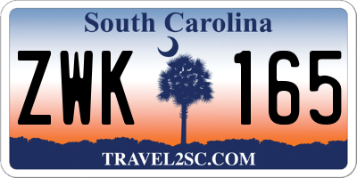 SC license plate ZWK165