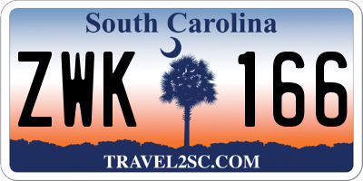 SC license plate ZWK166