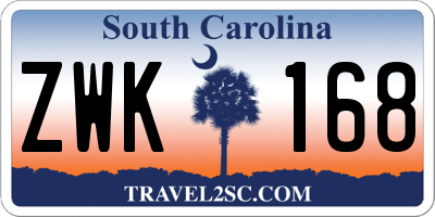 SC license plate ZWK168
