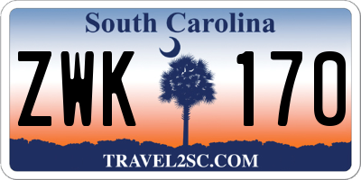 SC license plate ZWK170