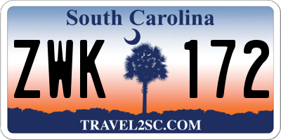 SC license plate ZWK172