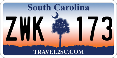 SC license plate ZWK173