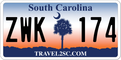 SC license plate ZWK174