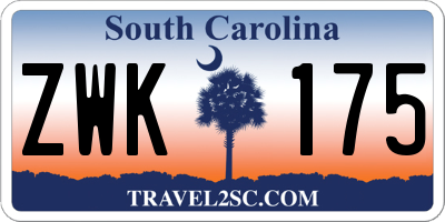 SC license plate ZWK175