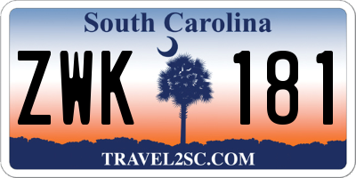 SC license plate ZWK181