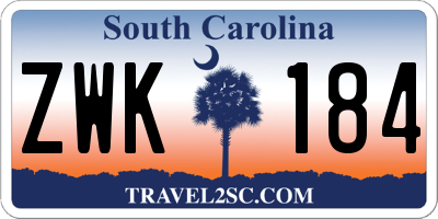 SC license plate ZWK184