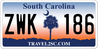 SC license plate ZWK186