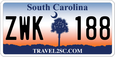 SC license plate ZWK188
