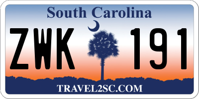 SC license plate ZWK191
