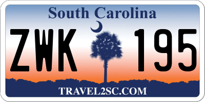 SC license plate ZWK195