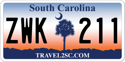 SC license plate ZWK211