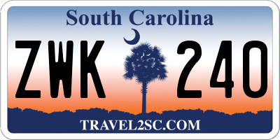 SC license plate ZWK240