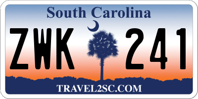 SC license plate ZWK241