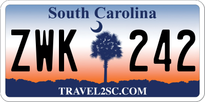 SC license plate ZWK242