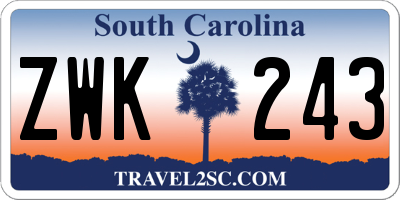 SC license plate ZWK243