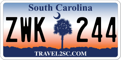 SC license plate ZWK244