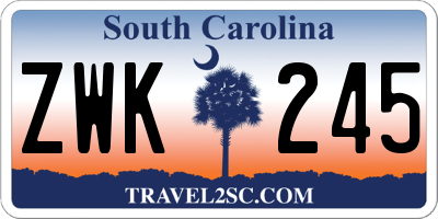 SC license plate ZWK245