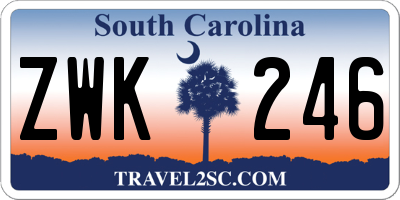 SC license plate ZWK246