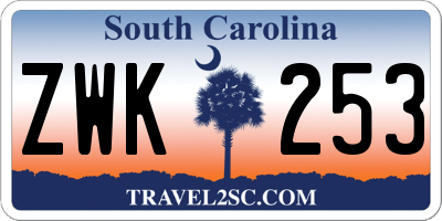 SC license plate ZWK253