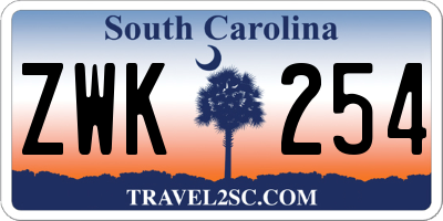SC license plate ZWK254