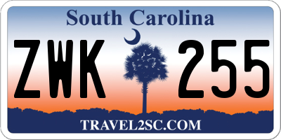 SC license plate ZWK255