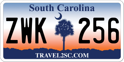 SC license plate ZWK256