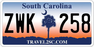 SC license plate ZWK258