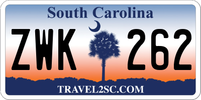 SC license plate ZWK262