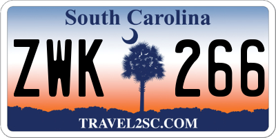SC license plate ZWK266