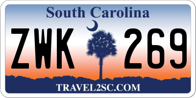 SC license plate ZWK269