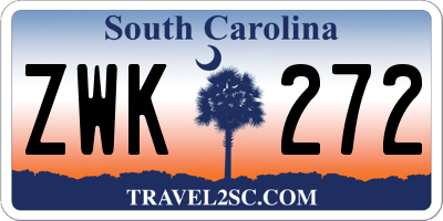 SC license plate ZWK272