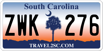 SC license plate ZWK276