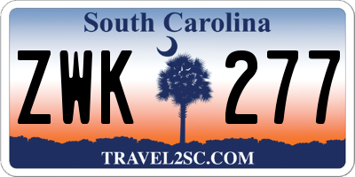 SC license plate ZWK277