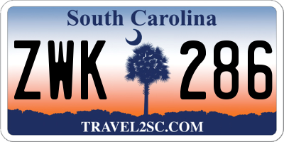 SC license plate ZWK286