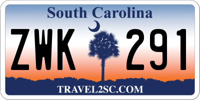 SC license plate ZWK291