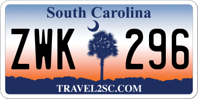 SC license plate ZWK296