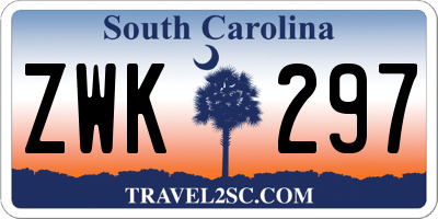 SC license plate ZWK297