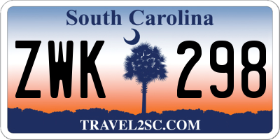 SC license plate ZWK298