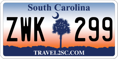 SC license plate ZWK299