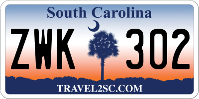 SC license plate ZWK302