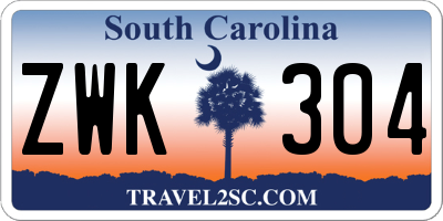 SC license plate ZWK304