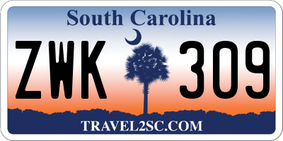 SC license plate ZWK309