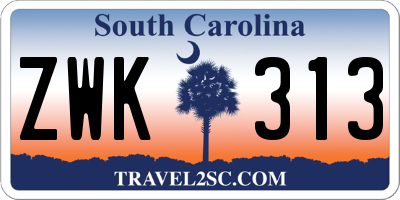 SC license plate ZWK313