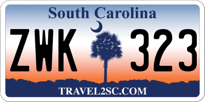 SC license plate ZWK323